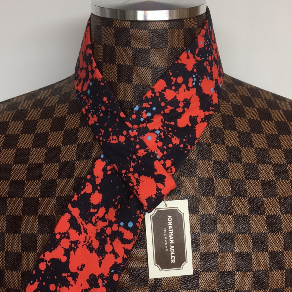 Johnathan Alder- Navy/Orange Neck Tie NWT